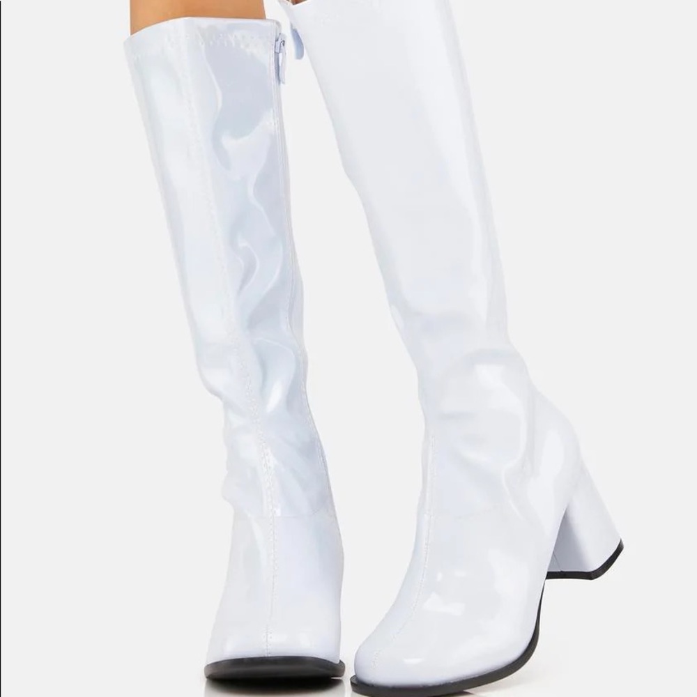 White Gogo boots